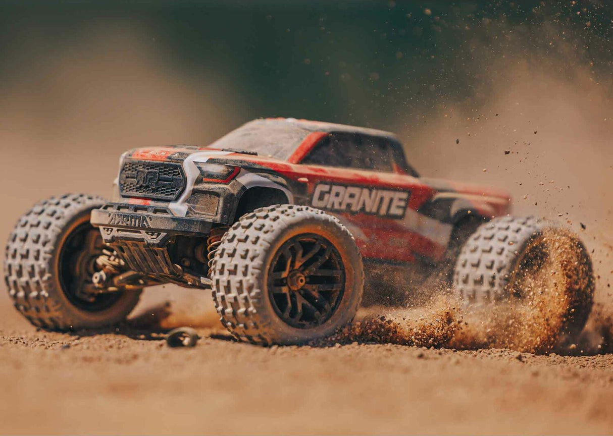 1/18 GRANITE GROM MEGA 380 Brushed 4X4 Monster Truck RTR with Battery & Charger, Red