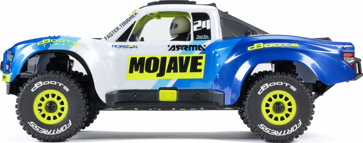 MOJAVE GROM MEGA 380 Brushed 4X4 Small Scale Desert Truck RTR with Battery & Charger, Blue/White