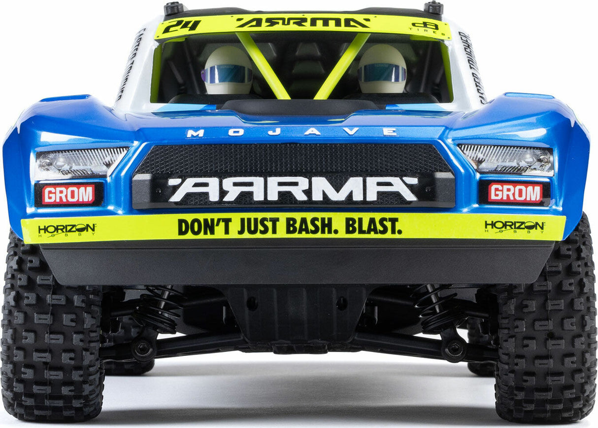 MOJAVE GROM MEGA 380 Brushed 4X4 Small Scale Desert Truck RTR with Battery & Charger, Blue/White