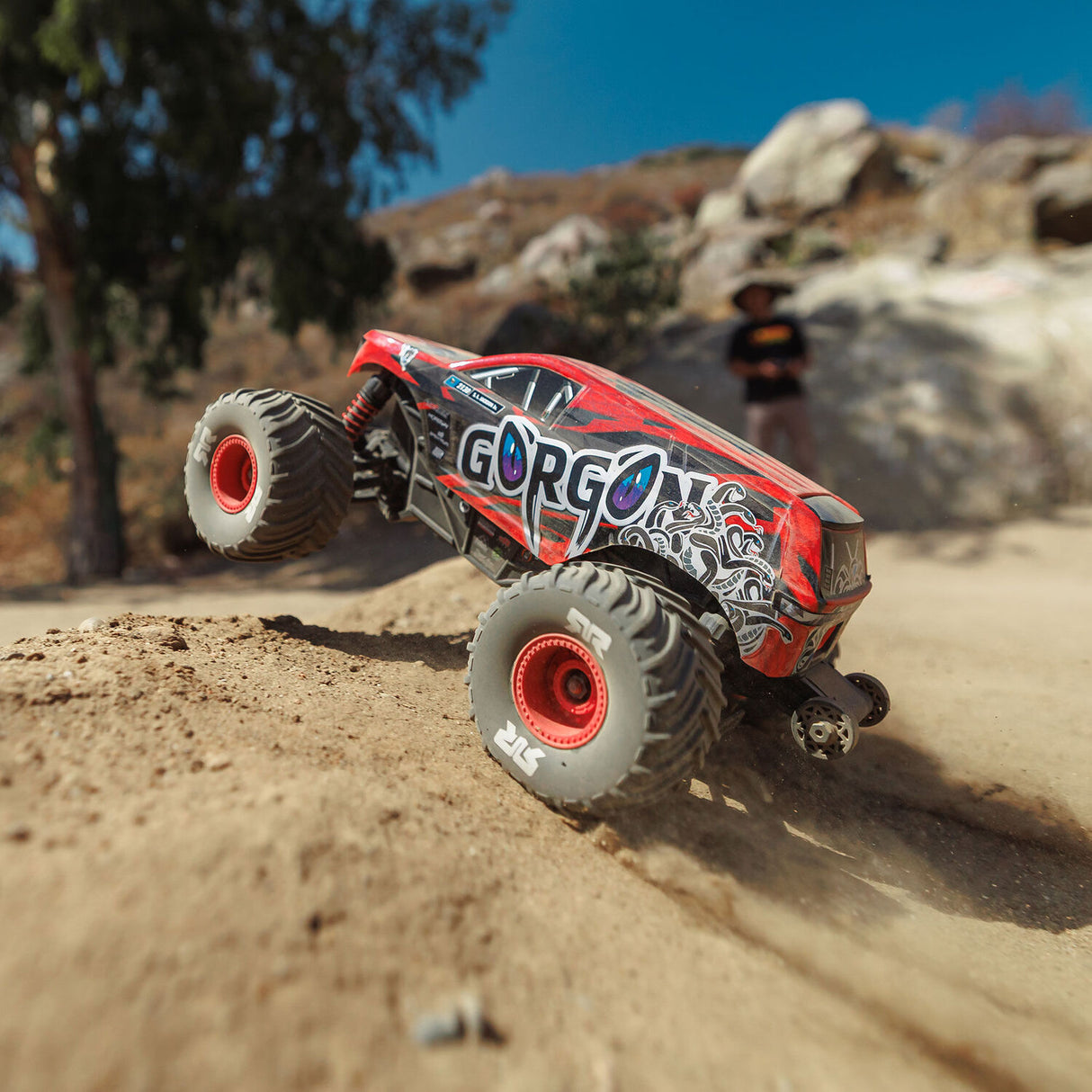 1/16 GORGON GROM 4X4 RTR Brushed Monster Truck (Battery & Charger Included), Red