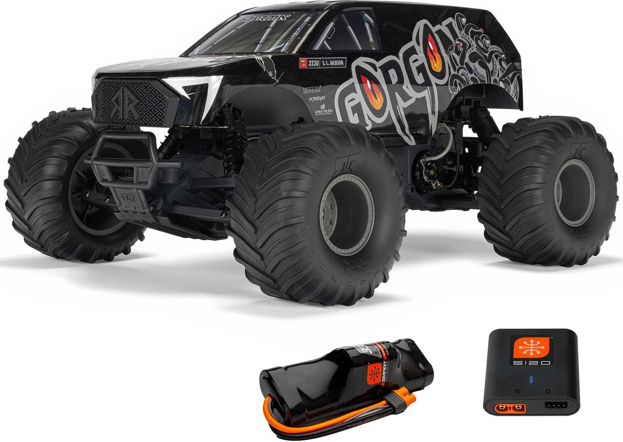 1/10 GORGON 2WD RTR Brushed Monster Truck (Battery & Charger Included), Gun Metal