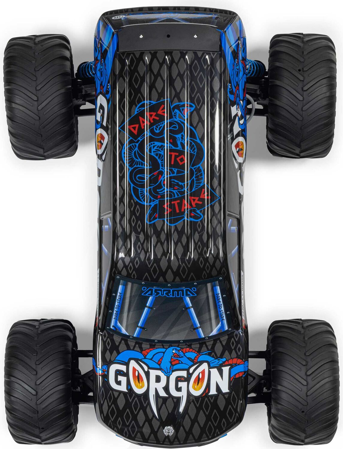 1/10 GORGON 2WD RTR Brushed Monster Truck (Battery & Charger Included), Blue