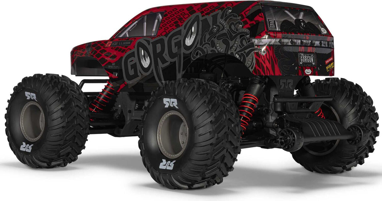 1/10 GORGON 223S 2WD RTR Brushless Monster Truck, Red/Black