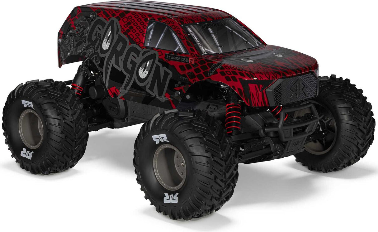 1/10 GORGON 223S 2WD RTR Brushless Monster Truck, Red/Black