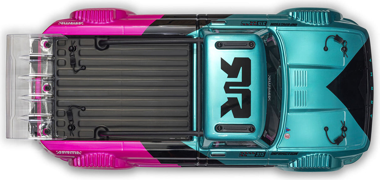 1/8 INFRACTION 223S DSC 4X4 RTR Brushless All-Road Street Bash Truck, Teal/Pink