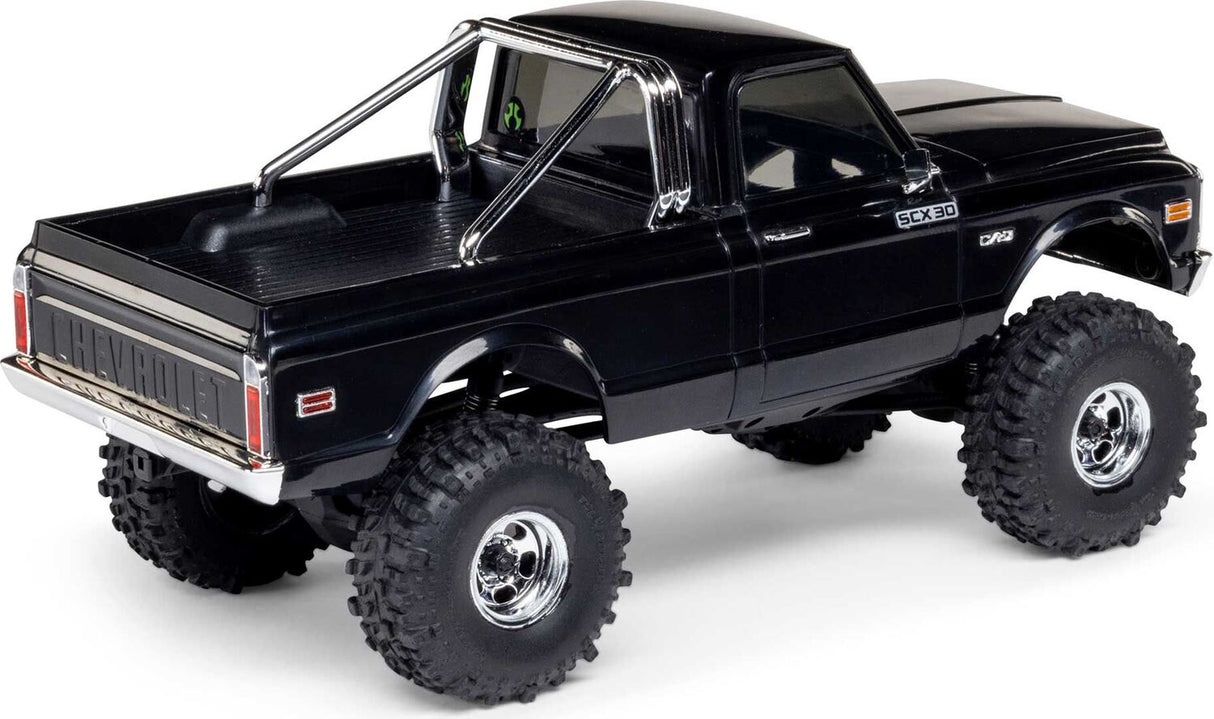 1/30 SCX30 Chevrolet K10 4X4 RTR Brushed Rock Crawler (Battery & Charger Included), Black