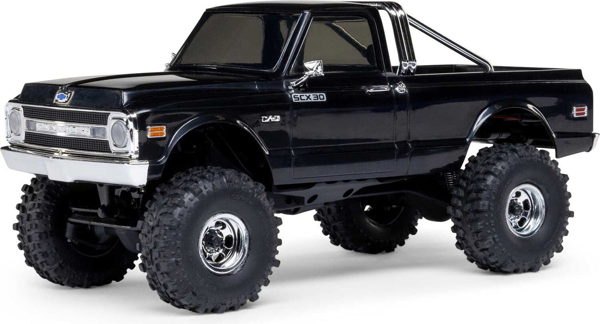 1/30 SCX30 Chevrolet K10 4X4 RTR Brushed Rock Crawler (Battery & Charger Included), Black