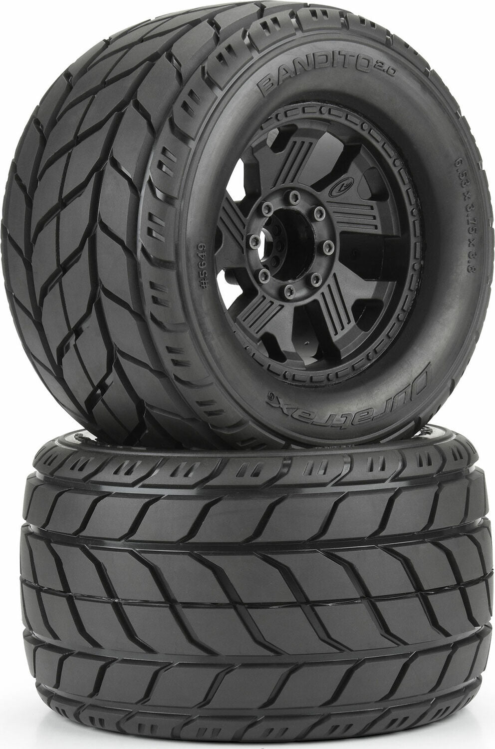 1/8 Bandito 2.0 F/R 3.8" MT Tires Mounted 12mm/14mm Black Ripper (2)