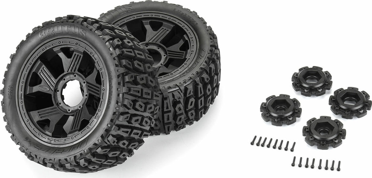 1/6 Brutus F/R 5.7" Monster Truck Tires MTD 24mm Black Ripper (2)