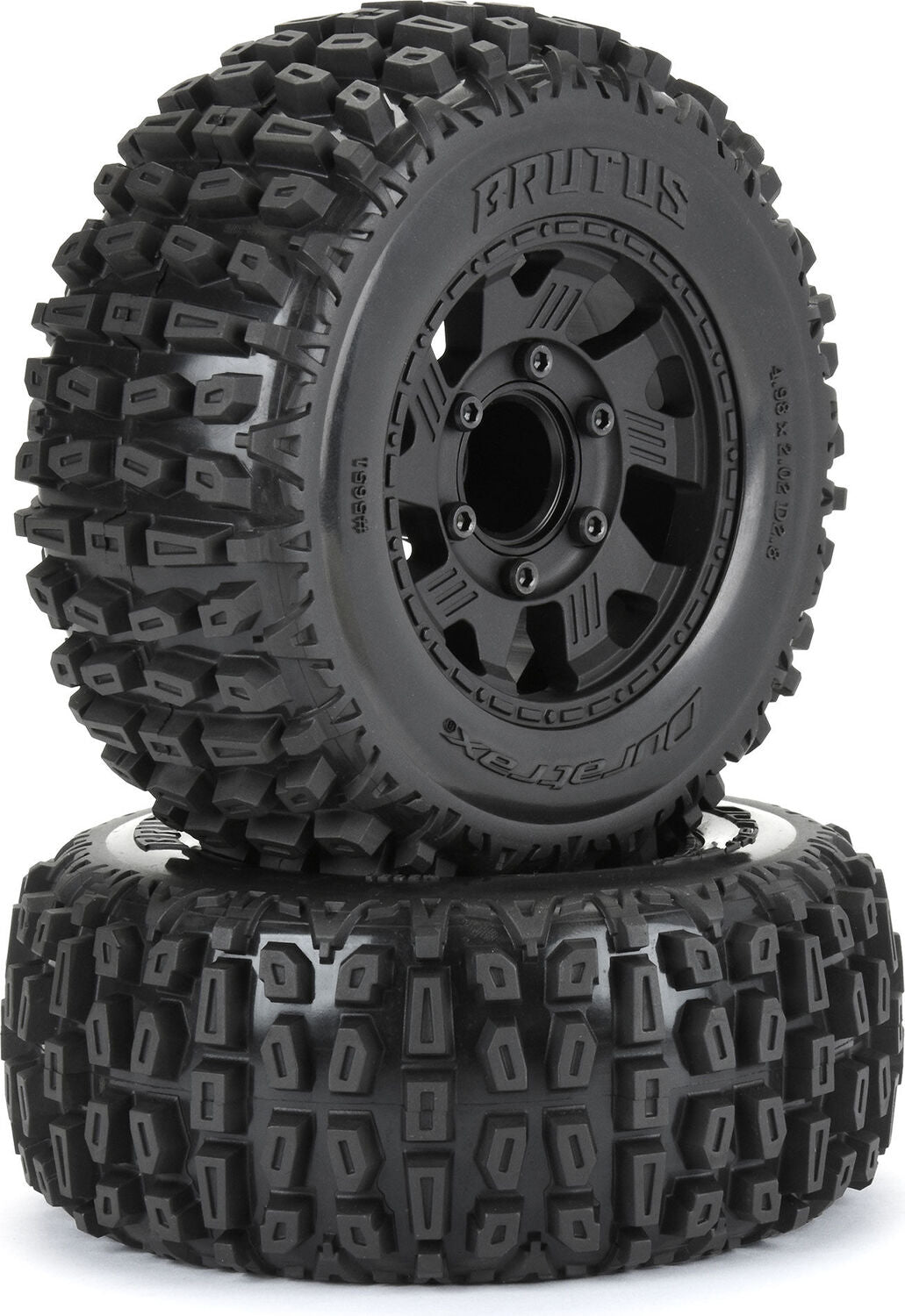 1/10 Brutus F/R 2.8" Monster Truck Tires MTD 12mm Black Ripper (2)