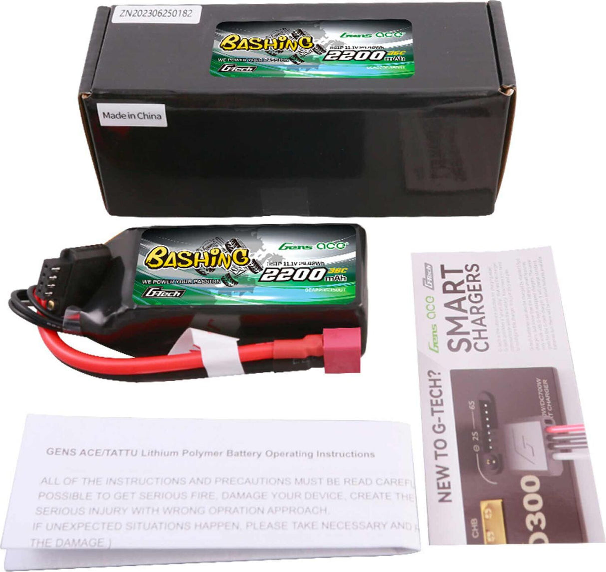 11.1V 2200mAh 3S 35C G-Tech Bashing LiPo Battery: Deans
