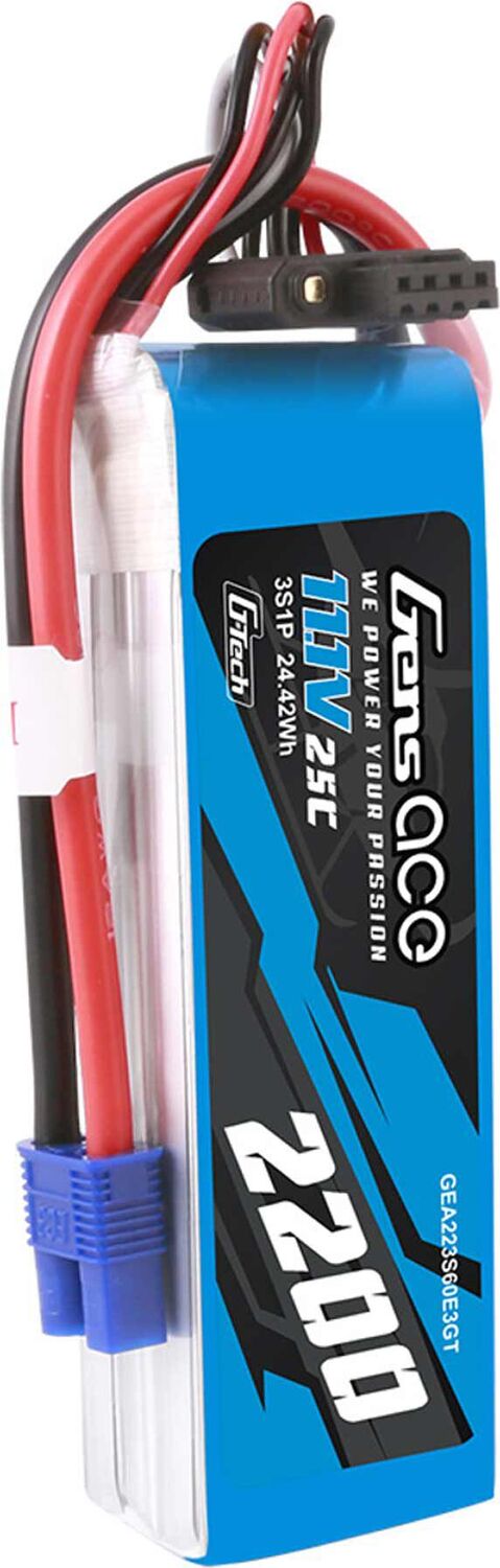 11.1V 2200mAh 3S 60C G-Tech LiPo Battery: EC3