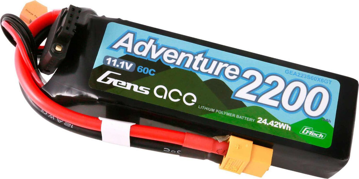 11.1V 2200mAh 3S 60C G-Tech LiPo Battery: XT60