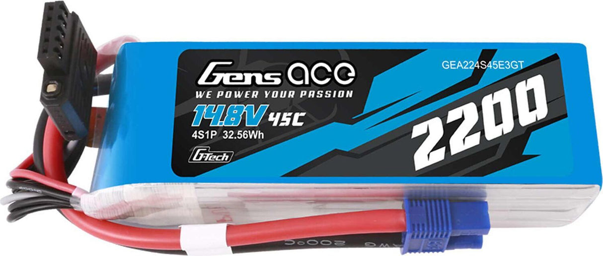 14.8V 2200mAh 4S 45C G-Tech LiPo Battery: EC3