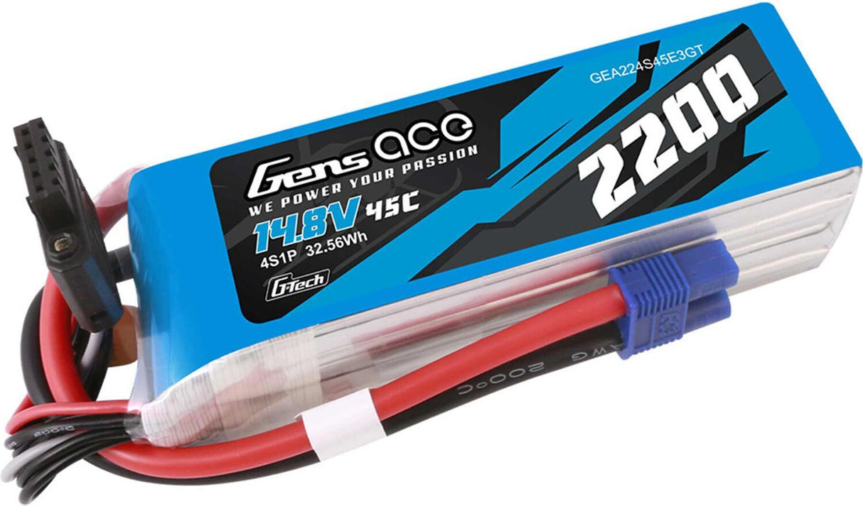 14.8V 2200mAh 4S 45C G-Tech LiPo Battery: EC3