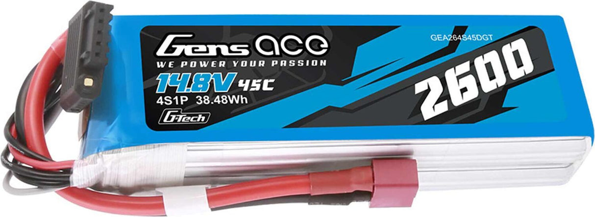 14.8V 2600mAh 4S 45C G-Tech LiPo Battery: Deans