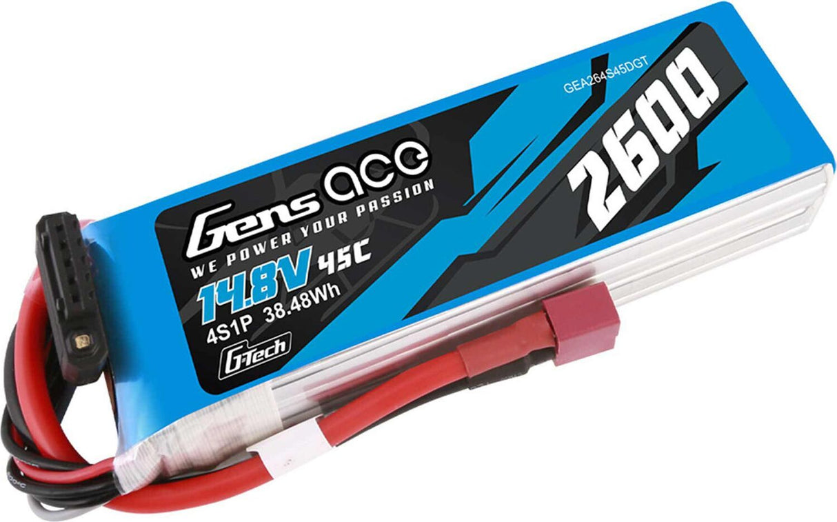 14.8V 2600mAh 4S 45C G-Tech LiPo Battery: Deans