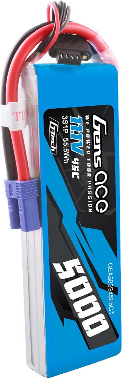 11.1V 5000mAh 3S 45C G-Tech LiPo Battery: EC5