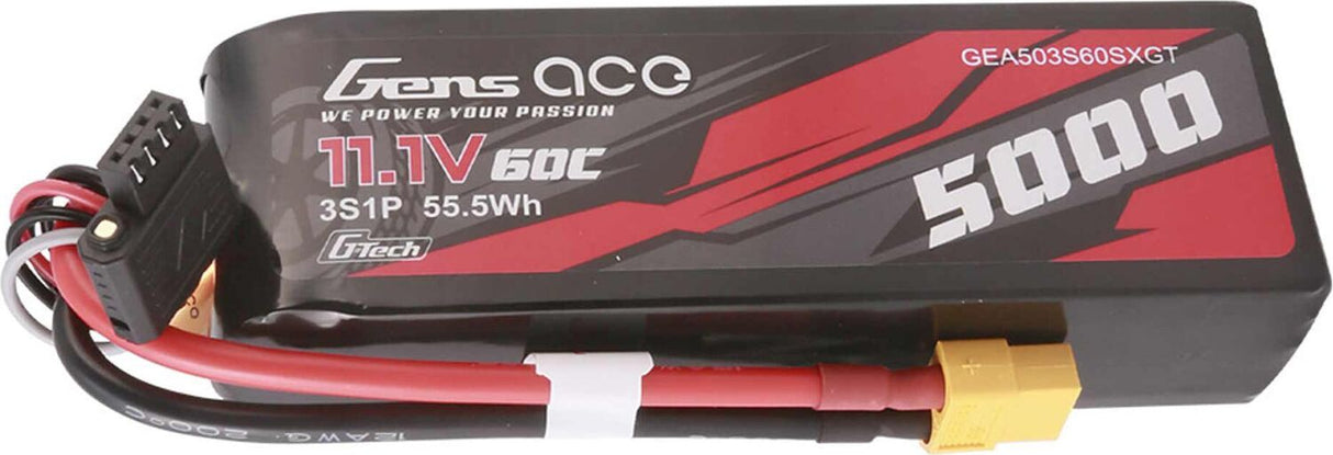 11.1V 5000mAh 3S 60C G-Tech Short-Size LiPo Battery: XT60