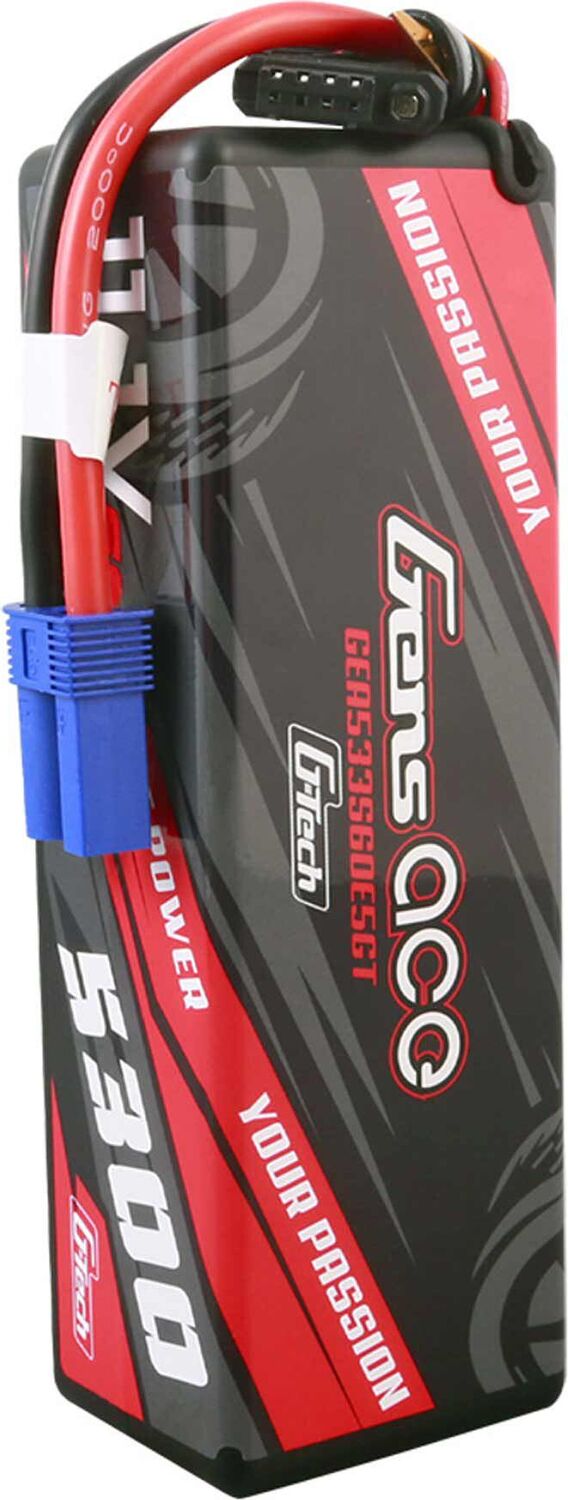 11.1V 5300mAh 3S 60C G-Tech Hardcase LiPo Battery: EC5
