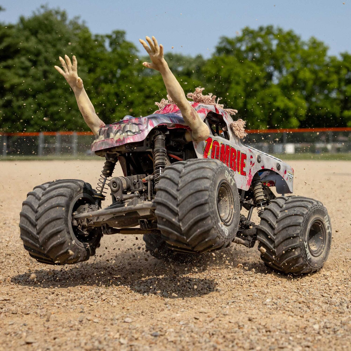 1/18 Mini LMT Zombie 2S 4X4 RTR Brushed Monster Truck (Battery & Charger Included), Red