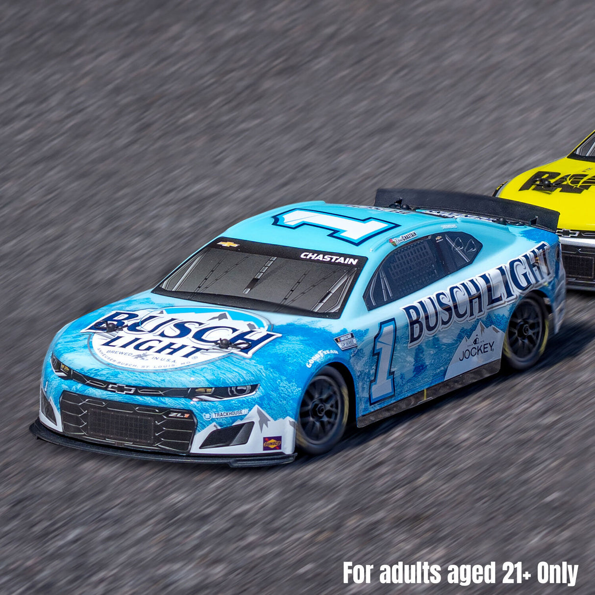 1/12 NASCAR RC Race Car Ross Chastain No. 1 2025 Busch Light Chevrolet ZL1 2S AWD RTR Brushed On-Road (Battery & Charger Included), Blue
