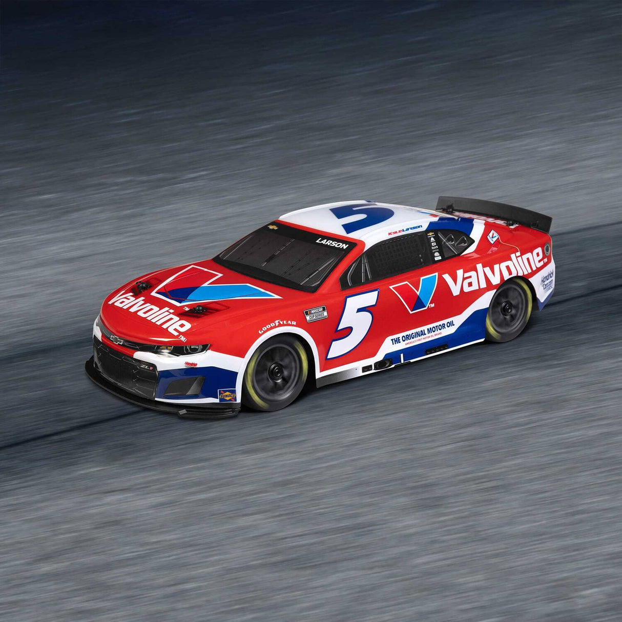 1/12 NASCAR RC Race Car Kyle Larson No. 5 Valvoline 2025 Chevrolet Camaro ZL1 2S AWD RTR Brushed On-Road (Battery & Charger Included)