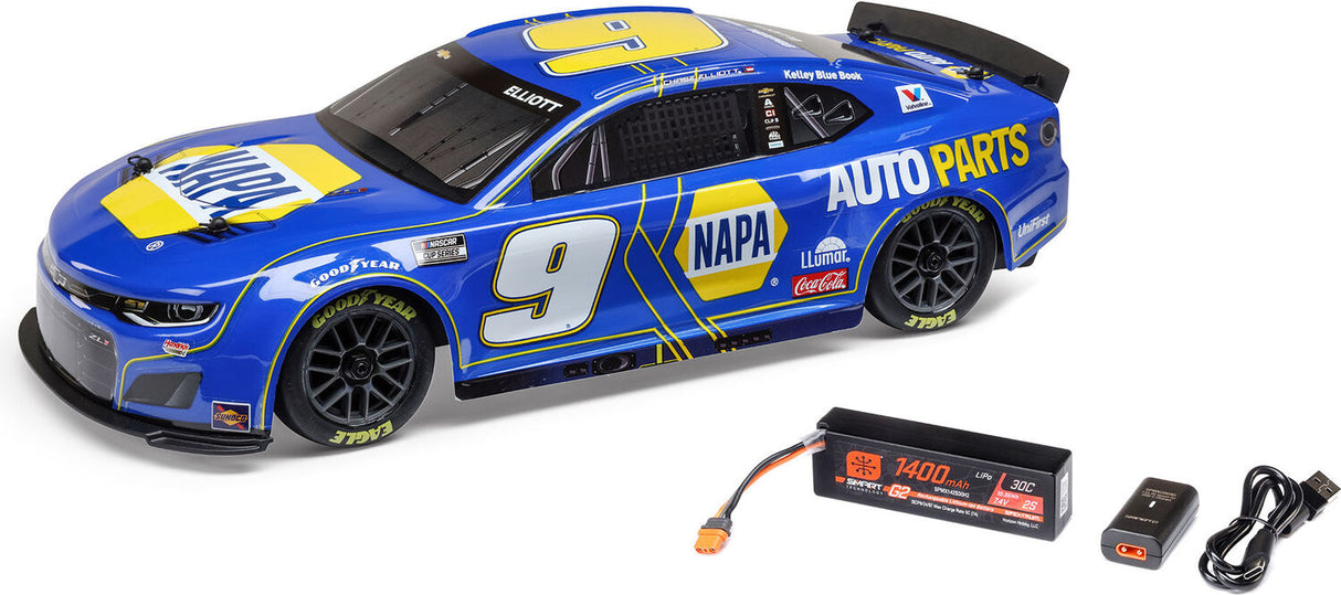 1/12 NASCAR RC Race Car Chase Elliott No. 9 NAPA 2025 Chevrolet Camaro ZL1 2S AWD RTR Brushed On-Road (Battery & Charger Included)