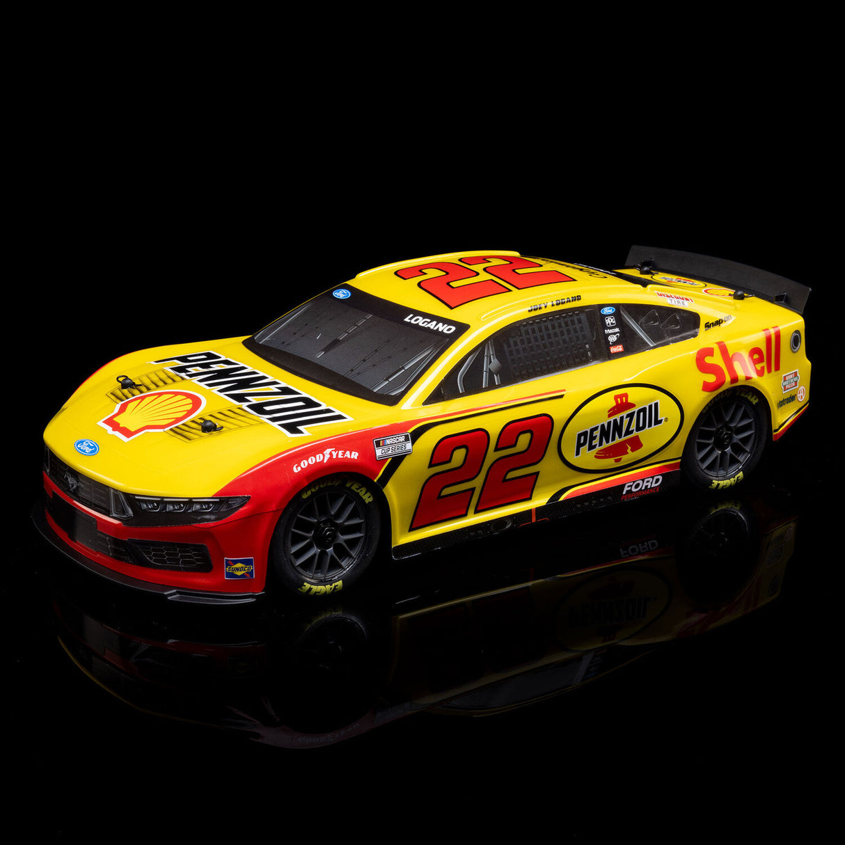 1/12 NASCAR RC Race Car Joey Logano No. 22 Shell 2025 Ford Mustang 2S AWD RTR Brushed On-Road (Battery & Charger Included)
