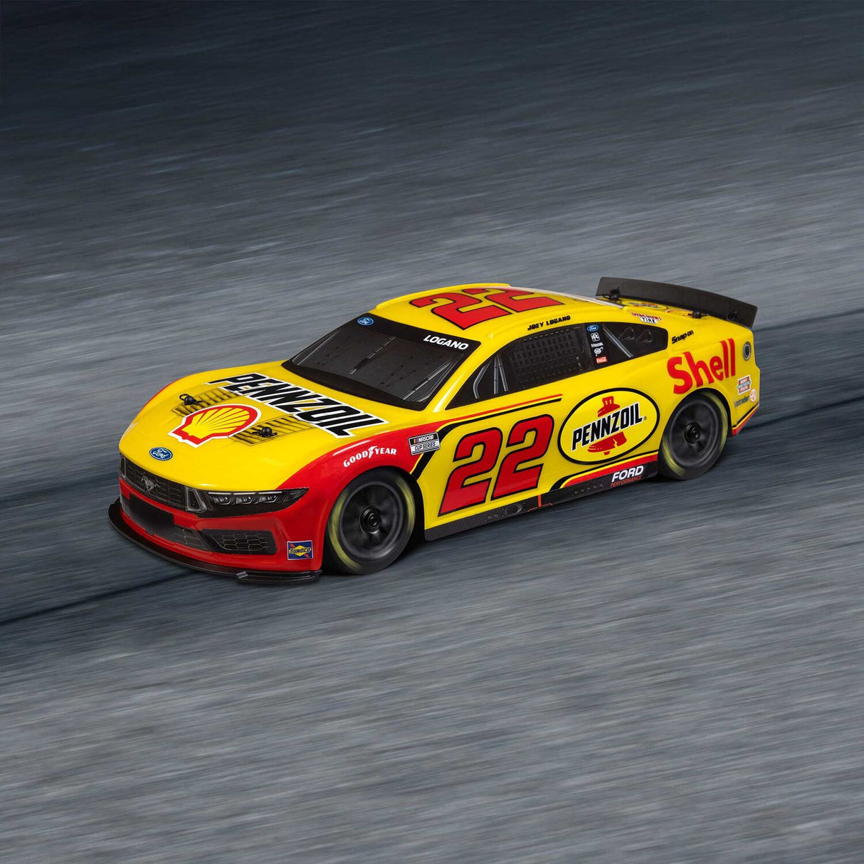 1/12 NASCAR RC Race Car Joey Logano No. 22 Shell 2025 Ford Mustang 2S AWD RTR Brushed On-Road (Battery & Charger Included)