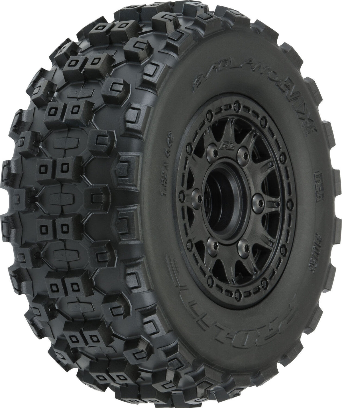 1/10 Badlands MX M2 Fr/Rr 2.2"/3.0" SC Mounted 12mm Blk Raid (2)
