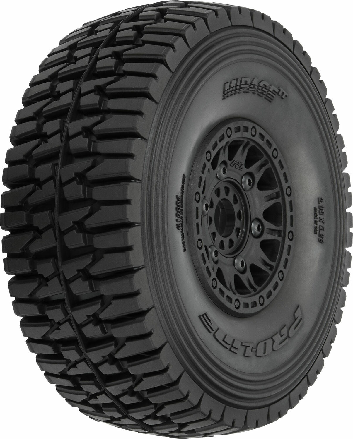 1/7 Mirage TT BELTED F/R Tires MTD 17mm Blk Raid (2): Mojave 6S, UDR