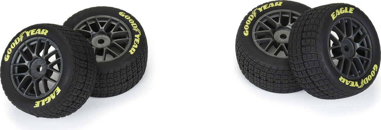 1/12 Goodyear Eagle Dirt Tire F/R MTD Gray Wheels (4): Losi NASCAR