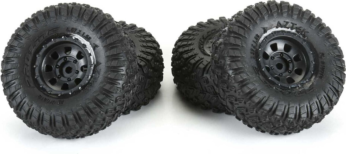 1/30 Aztek Front/Rear Mounted Black Clobber (4) for Axial SCX30