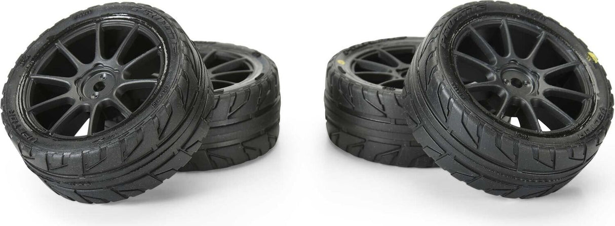 1/14 Vector Tire MTD 12mm Black Velocity Wheel (4): ARRMA TYPHON GROM