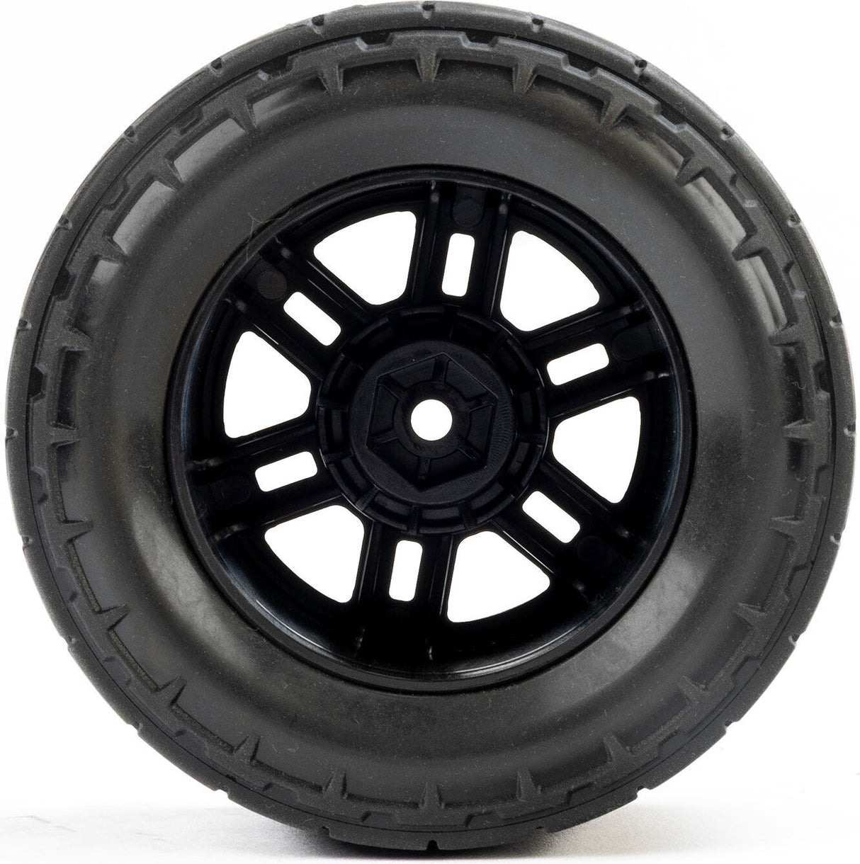 Menace Front/Rear Street Tires Mounted 12mm Black Split Six (2): ARRMA MINI KRATON