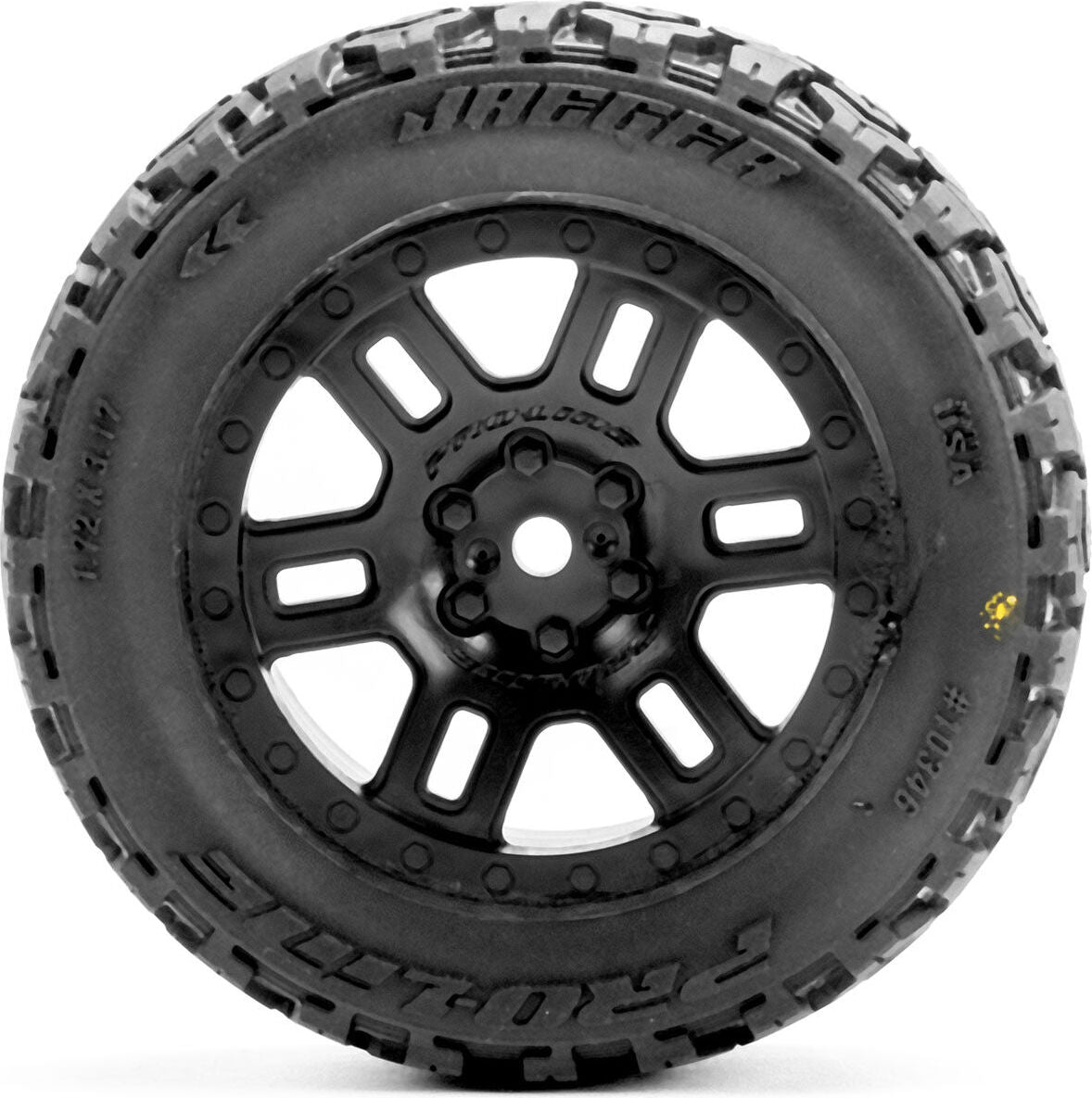 Jaeger Front/Rear MT Tires MTD 12mm Black Split Six (2): ARRMA MINI KRATON