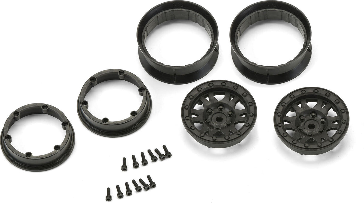 1/10 Impulse Front/Rear 1.9" 12mm Rock Crawler Wheels (2) Black