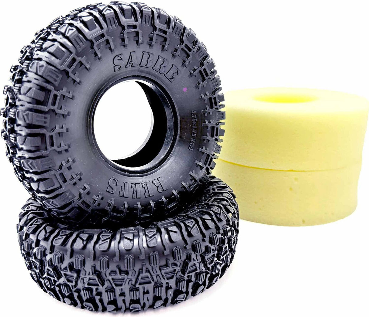1/10 SABRE 1.9" Rock Crawler Tires & Inserts, XP Compound