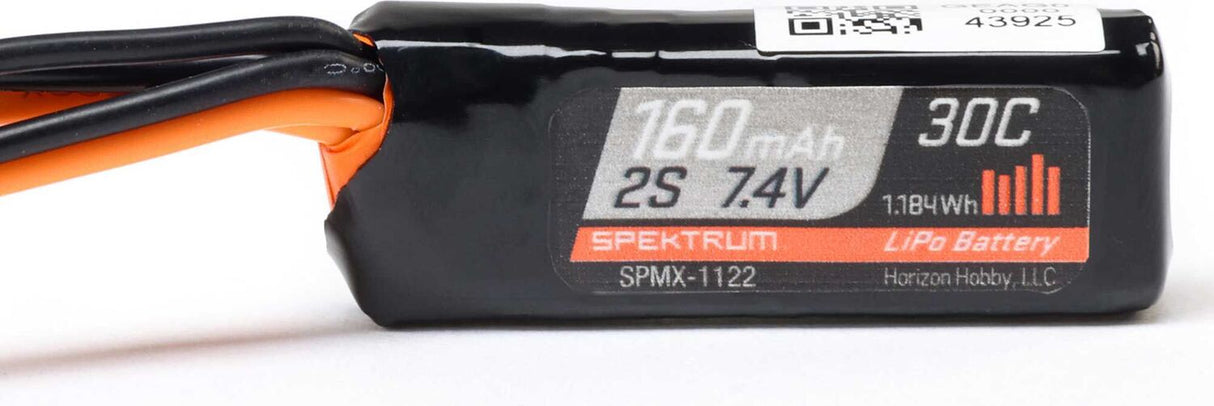 7.4V 160mAh 2S 30C LiPo Battery: PH2.0