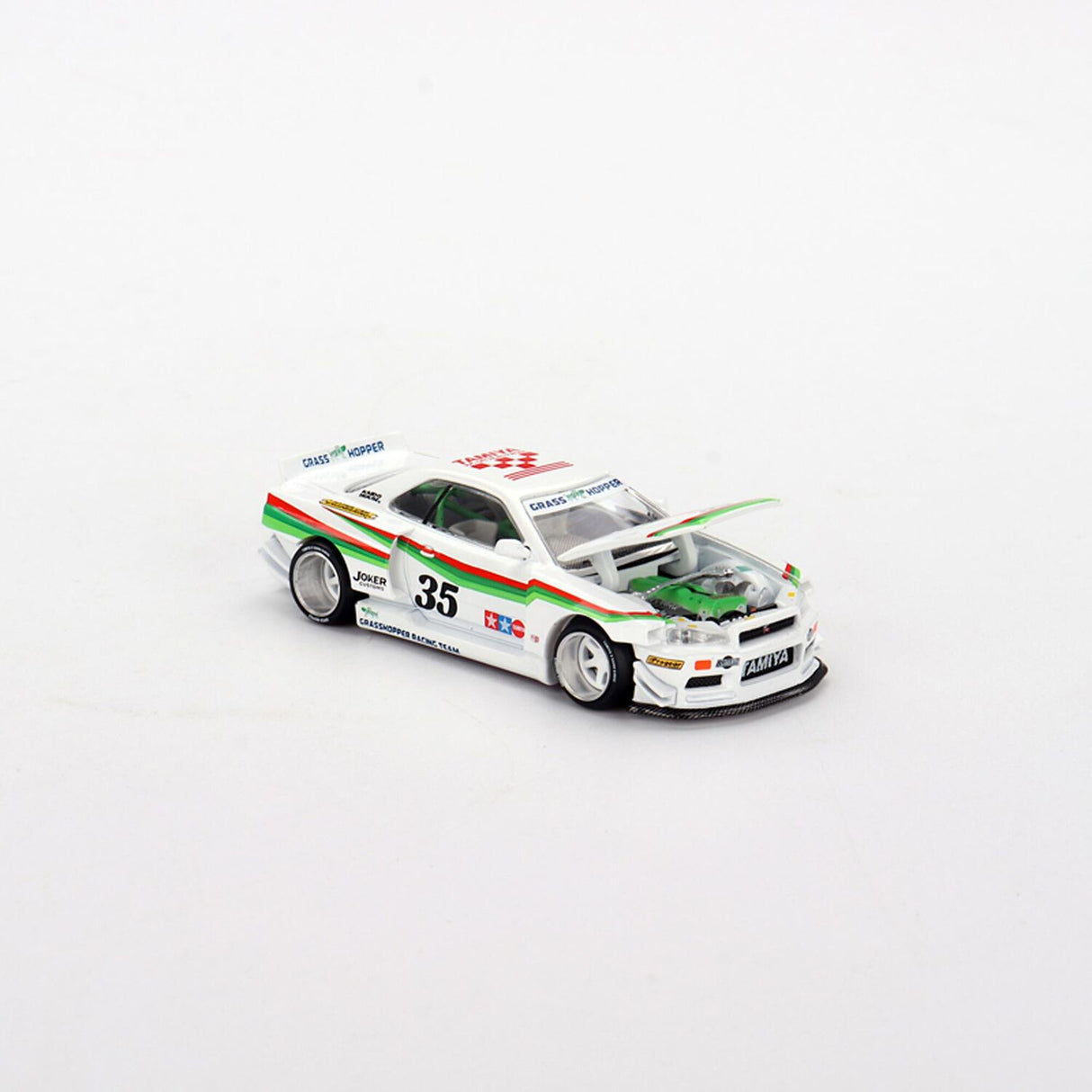 1/64 Kaido GT Nissan Skyline GT-R (R34) Tamiya X Kaido House “The Grasshopper” Diecast Model