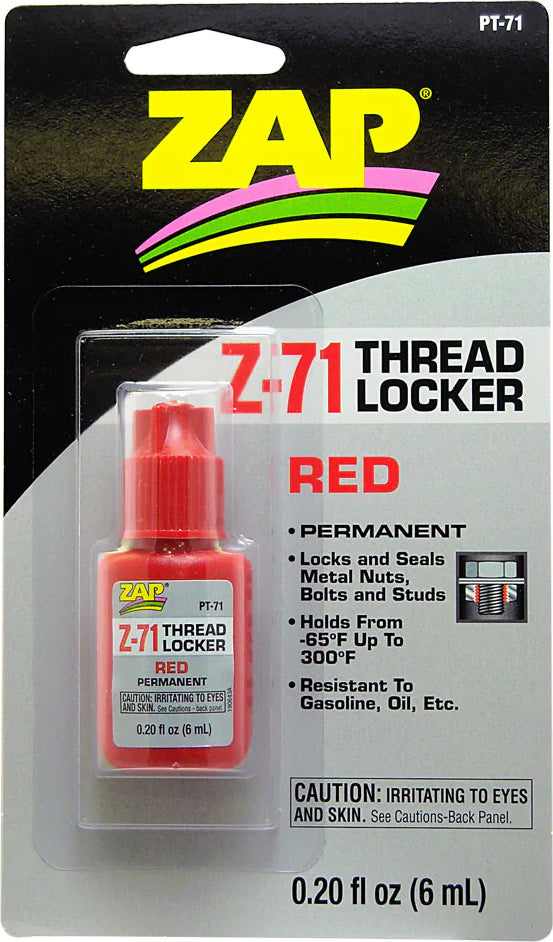 Zap Z-71 Red Thread Locker 0.2oz Bottle