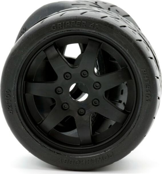 1/8 Gripper 42/100 Belted Mounted Tires 17mm Black