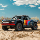 ARRMA MOJAVE 6S V3 Blue — body off, chassis top view