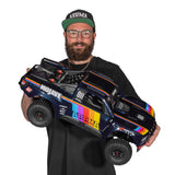 ARRMA MOJAVE 6S V3 Blue — rear three-quarter view