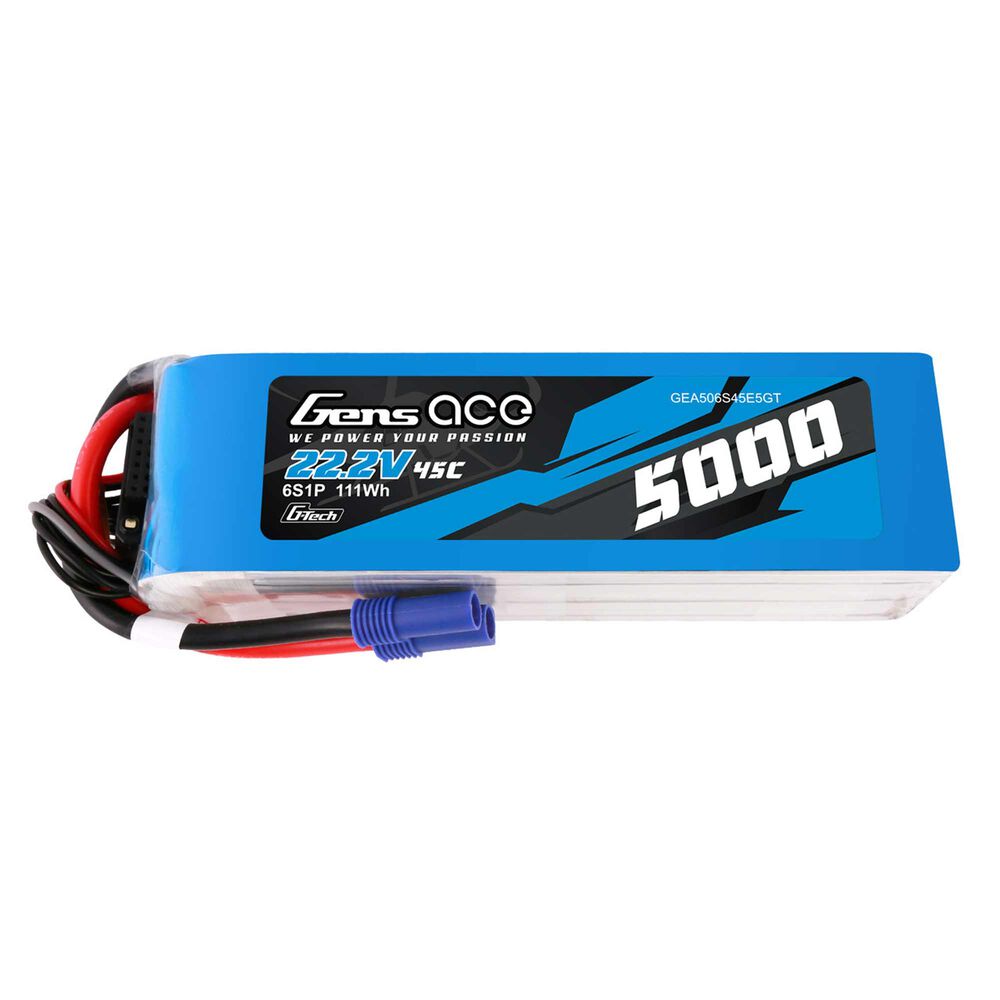 Gens Ace G-Tech 6S 22.2V 5000mAh 45C LiPo with EC5 connector
