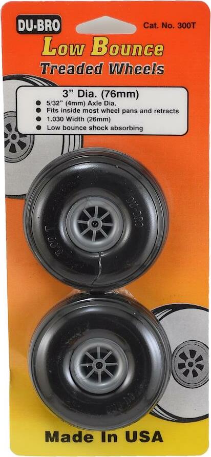 DuBro 3" Treaded Low Bounce Wheels (2)