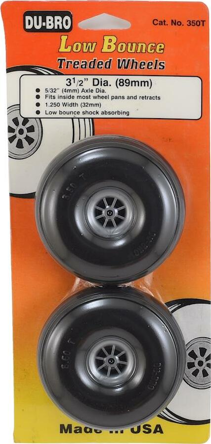 DuBro 3-1/2" Treaded Low Bounce Wheels (2)