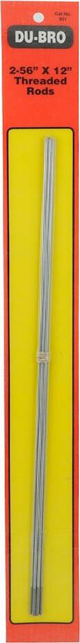 DuBro Threaded Rods, 2-56 x 12" (6)