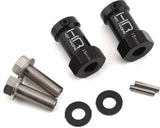 Hot Racing Axial Wheel Hub Extensions w/12mm Hex (Black) (2) (+15mm)